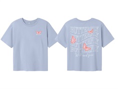 Name It t-shirt xenon blue with butterfly print  